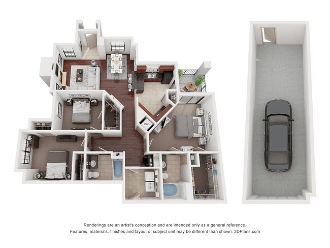 C1 - Attached Garage 1313 floor plan